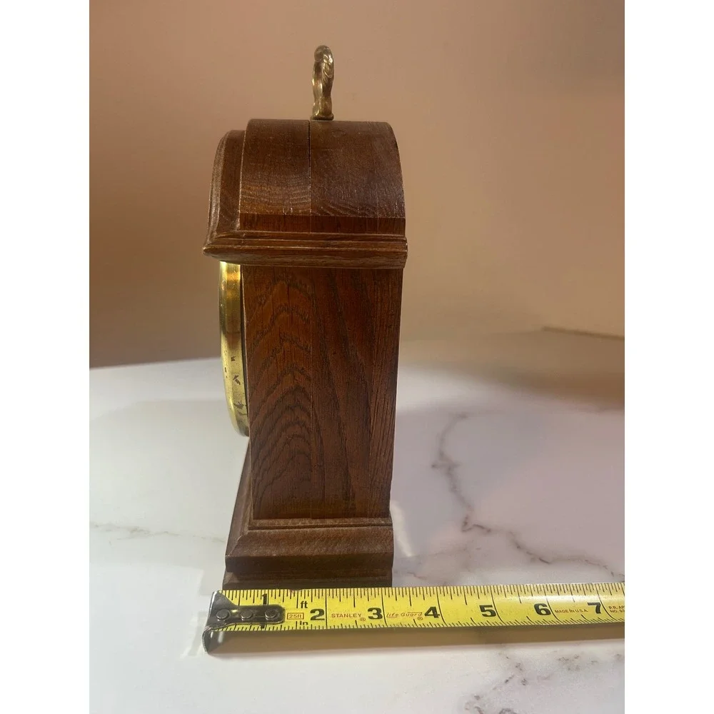 Daniel Dakota Westminster Chime Quartz Mantel Clock Wood Roman Numeral Brown